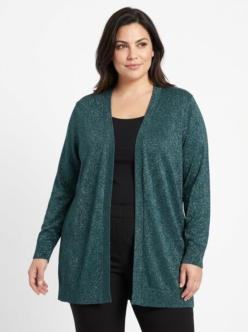 NWT Lane Bryant Green V-Neck Knit Lightweight Sweater Women Size 26/28
